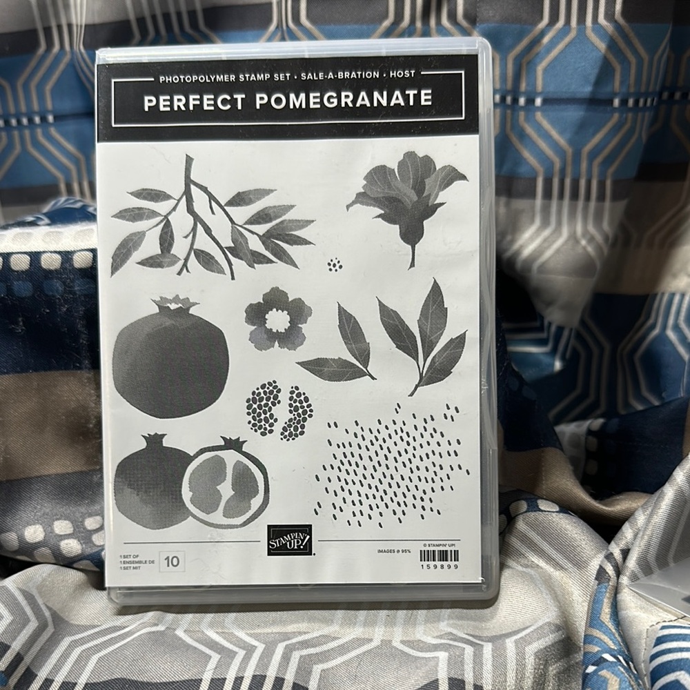 Stampin' Up! Pomegranate and Floral Stamp Set - Black and White